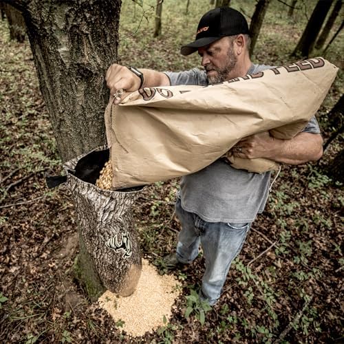 WILDGAME INNOVATIONS Treehugger 100 lb Trubark HD Camo Gravity Bag Feeder Durable Lightweight Weatherproof Game Feeder for Hunting