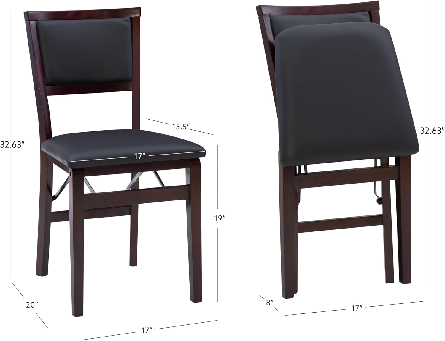 Linon Keira Pad Back Folding Bar Stool