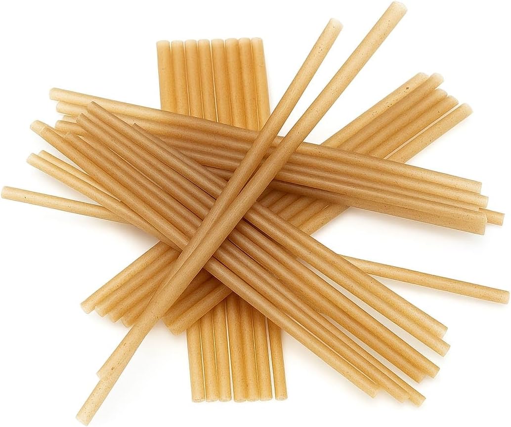 Agave Fiber Straws, 50-Pack, Individually Wrapped, for Smoothies & Cocktails