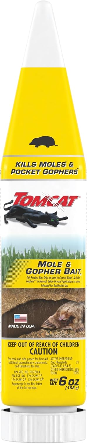 Tomcat Mole & Gopher Repellent Granules, 4 lbs. | Mole Repellent Granules Formulated with Castor Oil, For Lawns