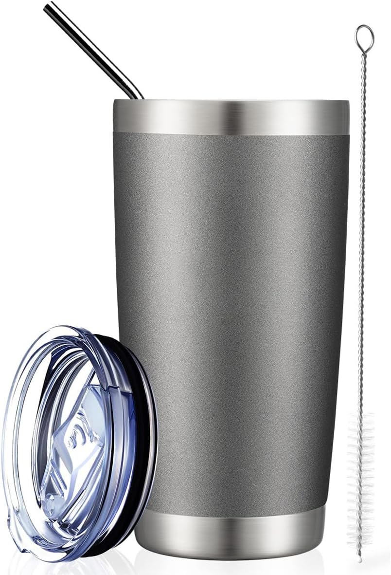 COMOOO 20oz Double Wall Vacuum Insulated Travel Mug