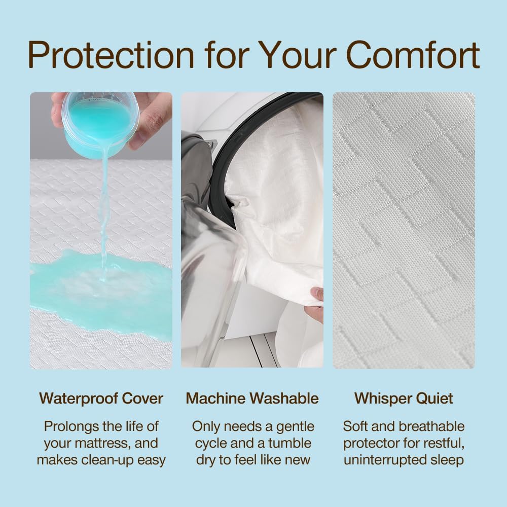 Coop Home Goods Ultra-Tech Waterproof Mattress Protector Cal King, Smooth Top Mattress Pad, Waterproof Cover, Up to 18 Inches Deep, Machine Washable, Noiseless Comfort, Cal King (72x84)