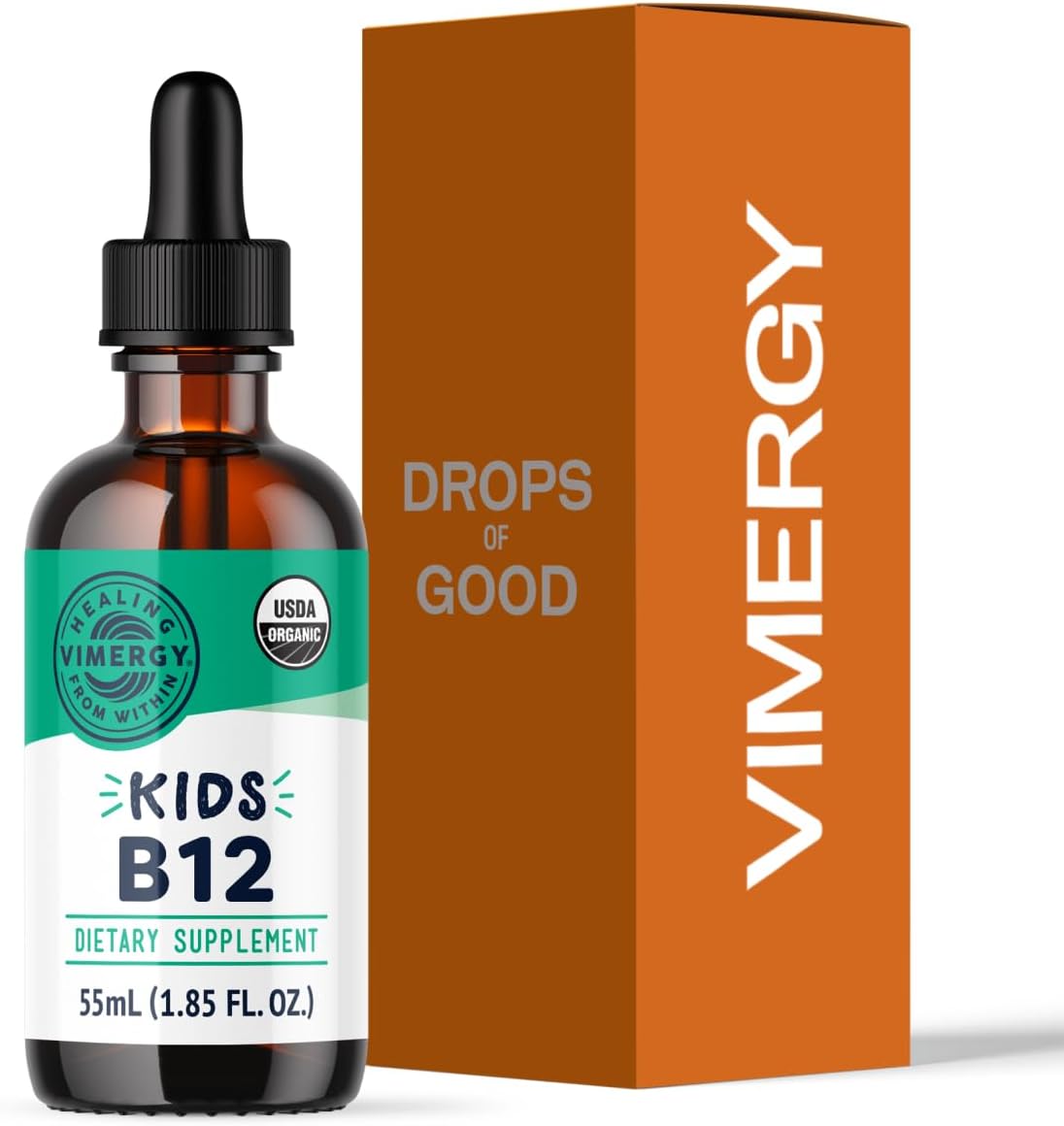 Vimergy Liquid Vitamin B12 Brain Function, 2500 mcg, Organic, 30 Servings | Brain Body Nourish*, Supports Oxygen and energy to the Brain*, Methylcobalamin & Adenosylcobalamin, Vegan, Non-GMO