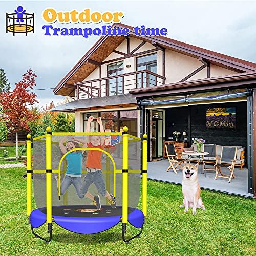 VGMiu 60" Trampoline for Kids, Toddler Trampoline Indoor with Net, Age 3-8