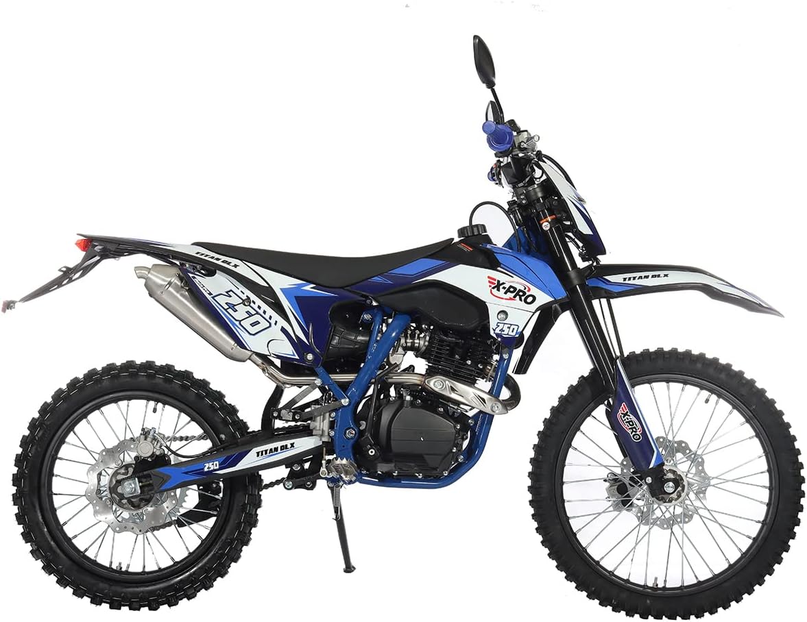 X-PRO Titan DLX 250cc Gas Dirt Bike Pit Bike Adult Bike,Big 21"/18" Wheels, Zongshen Engine! (Green)