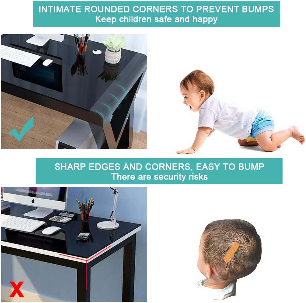 BINGTOO Glass Top Computer Desk with Metal Frame - Modern Simple Workstation for Home Office, Gaming, Writing, Study & Work, Black