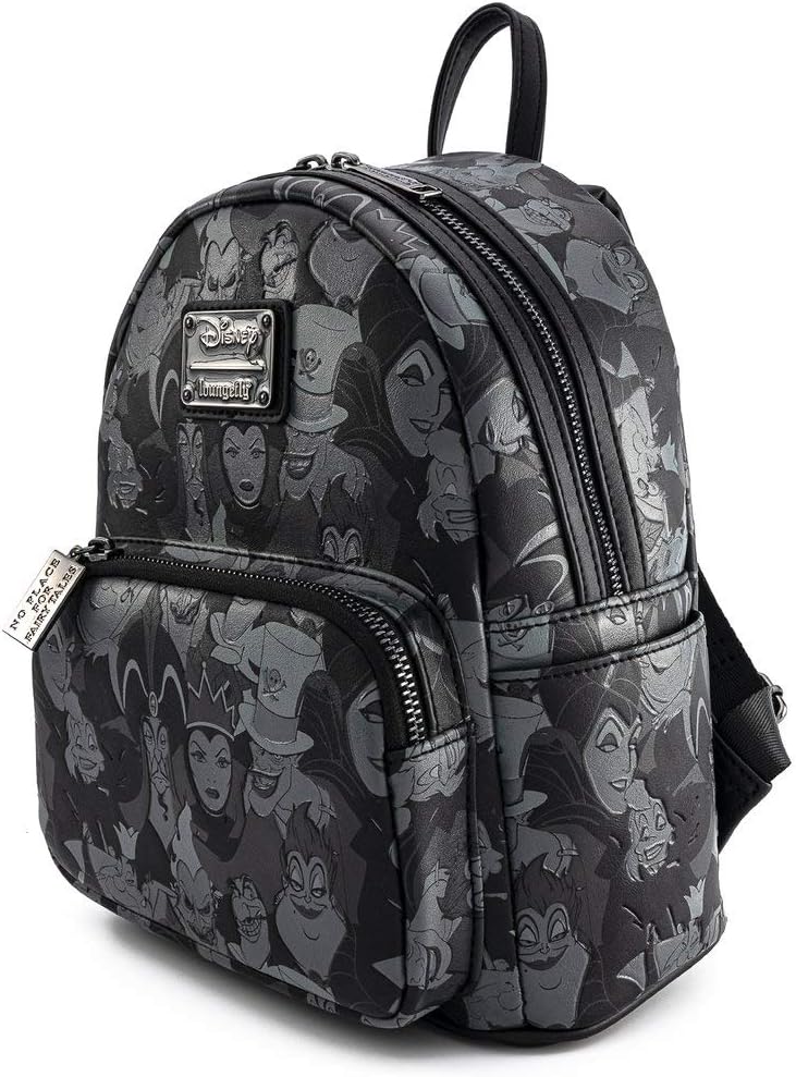 Loungefly Disney Villains Debossed All Over Print Womens Double Strap Shoulder Bag Purse