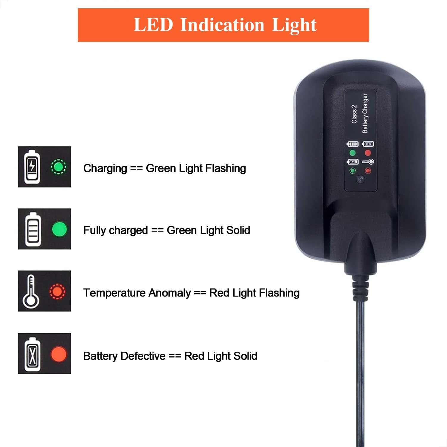 WA3742 Replace Worx 20v Lithium Battery Charger WA3742 WA3732 to Charge MAX Lithium Battery WA3520 WA3525 WA3512 WA3512.1 WA3522 WA3544 WA3575 WA3578