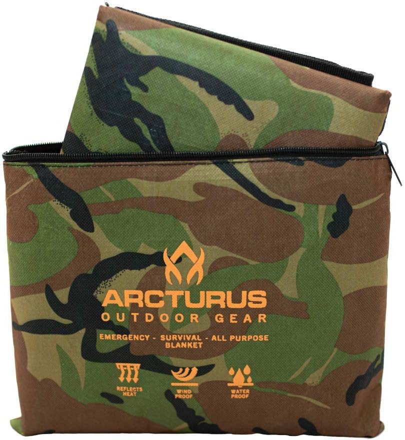 Arcturus Insulated Tarp, Reusable Heavy Duty Thermal Survival Blanket – 60x82in, Reflects 90% Body Heat, Waterproof, Windproof, 3-Layer Design, Reinforced Grommets, Olive Green | Reflective Mylar, Waterproof & Windproof, Reinforced Grommets for Tarp Setu…
