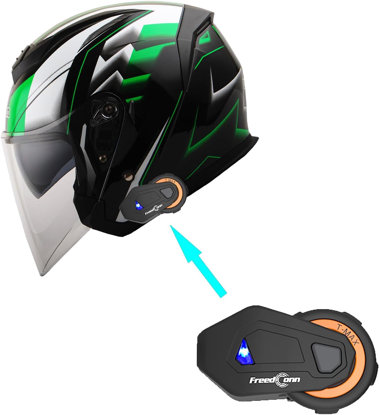 1Storm Motorcycle Open Face Helmet Scooter Classical Knight Bike Dual Lens/Sun Visor: HJK526