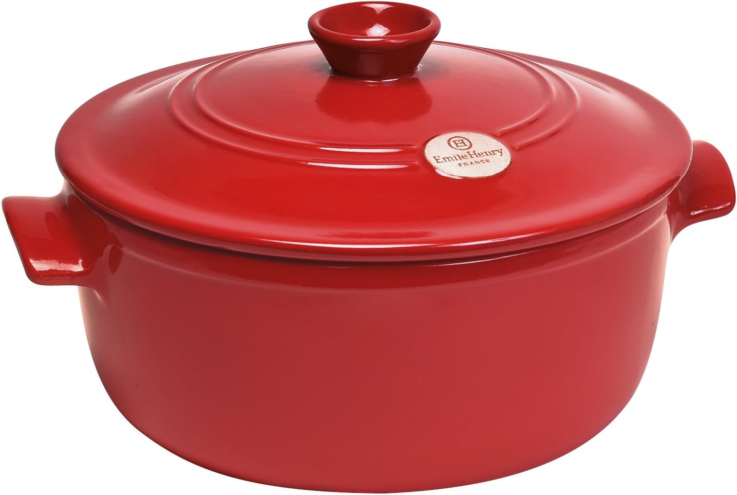 Emile Henry Flame Round Stewpot Dutch Oven, 5.5 Quart, Burgundy