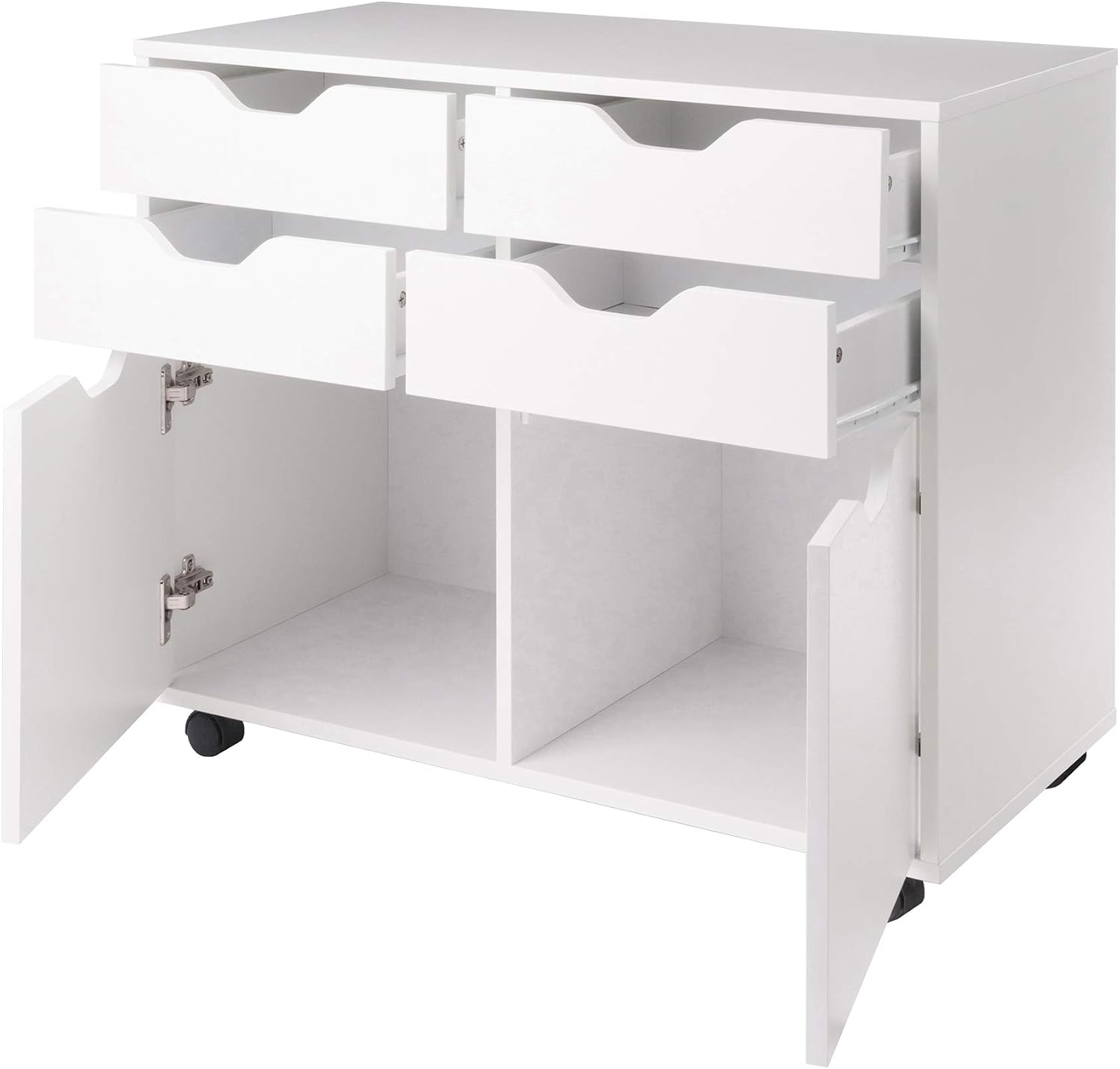 Winsome Halifax Mobile Storage Cabinet with Doors & Drawers, Stylish & Functional Home Storage Cabinet for Filing, Kitchen Organization, Moveable Furniture for Office, Dorms, Apartments