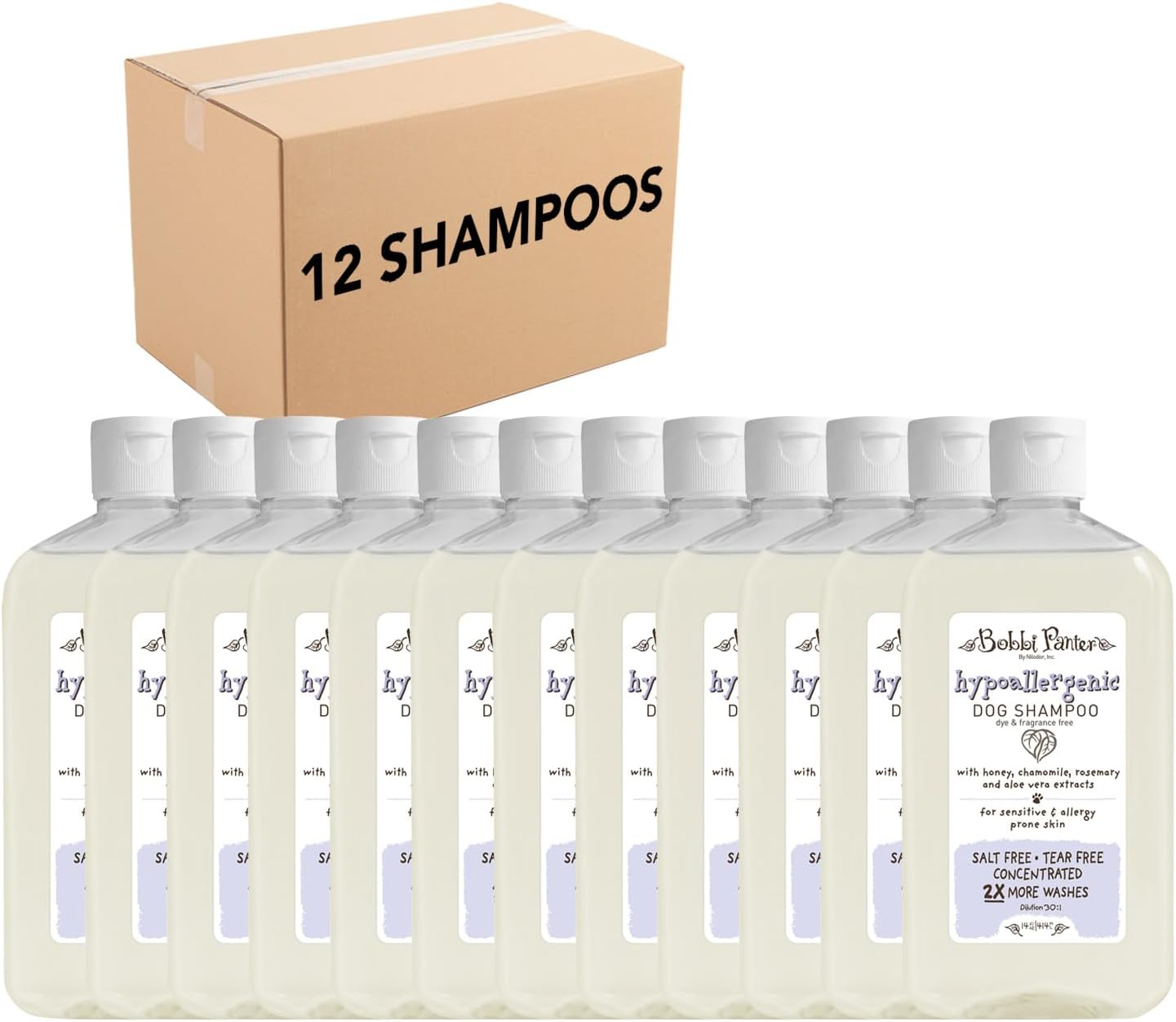 Bobbi Panter Soothing Dog Shampoo Tea Tree, Lavender, Cucumber & Oat Protein – Natural Formula for Sensitive Skin & Irritation Relief, Tear-Free, 30:1 Concentrate, Made in USA, 14 oz
