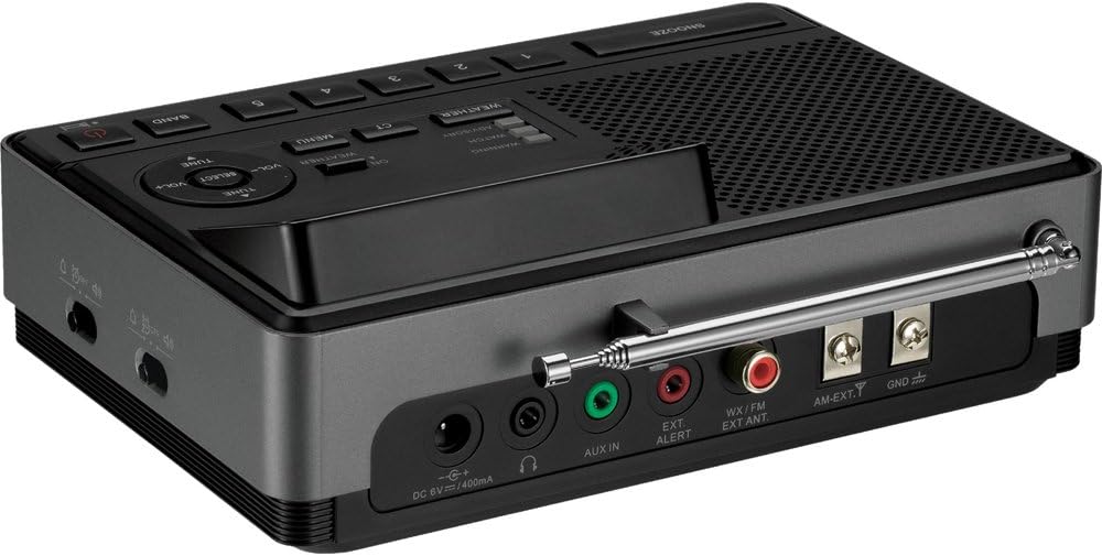 Sangean CL-100 NOAA, S.A.M.E and Public Alert Certified Weather Alert Table-Top Radio with AM/FM-RBDS, and EEPROM Back Up for Preset Stations