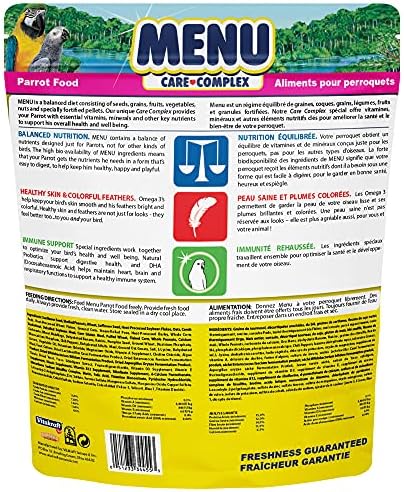 Vitakraft Menu Premium Parrot Food - Vitamin-Fortified - Macaw, Amazon, Conure, and Parrot Food for Large Birds 5 Pound (Pack of 1)