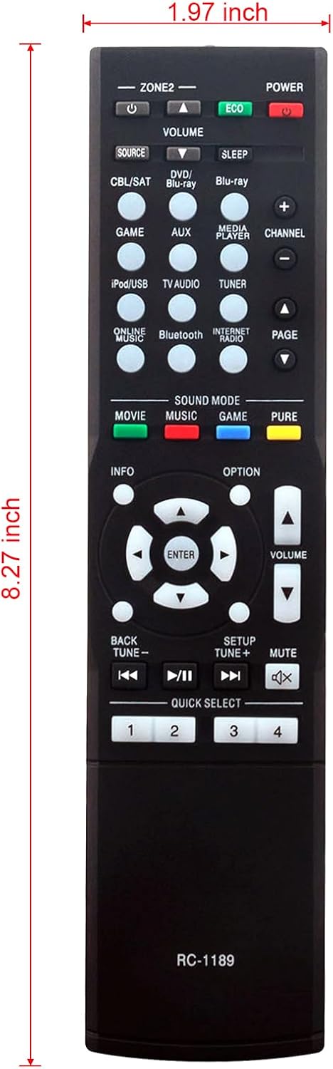 RC-1189 Replaced Remote fit for Denon AV Receiver AVR-S700W AVR-S710W