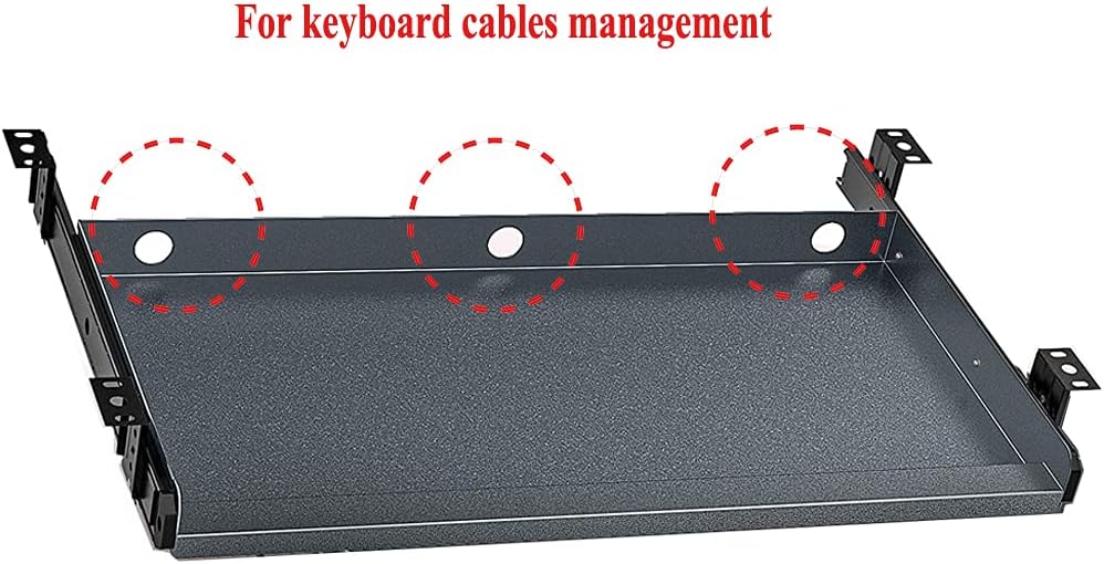 Keyboard Tray Under Desk Heavy-Duty Metal Slide-Out Platform Drawer Tray (Gray)