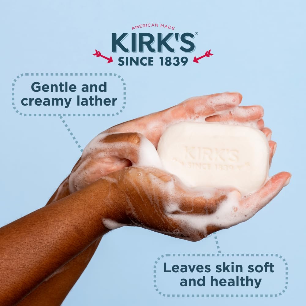 Kirk's Castile Bar Soap, Aloe Vera - Clinically Tested, Safe for Sensitive Skin with Coconut Oil, Vegan and Non-GMO - 4 oz Bars, 6 Pack
