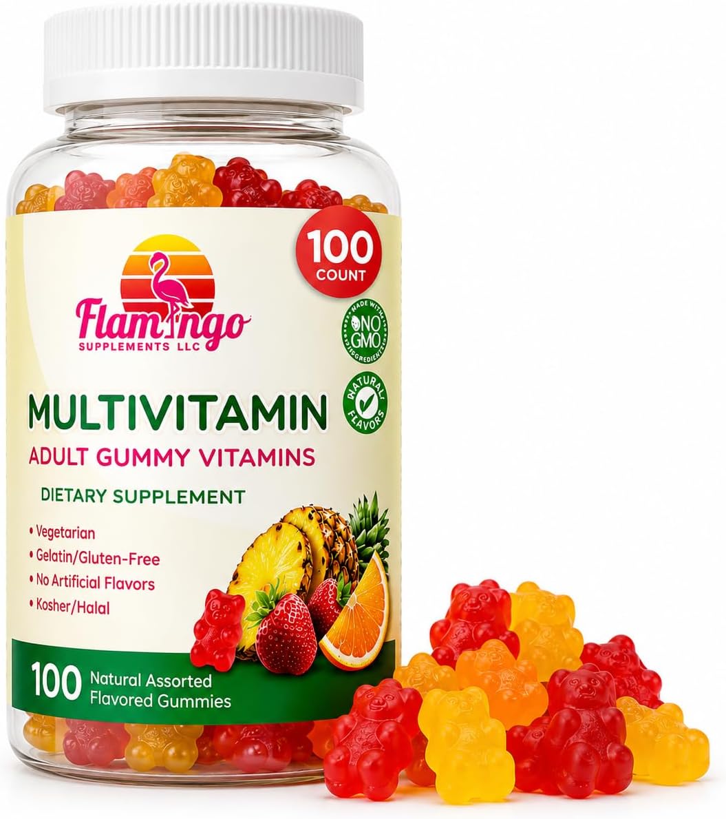 Flamingo Supplements Multivitamin Gummies | Vegan Friendly, Kosher Halal NO Gluten or Gelatin, no GMO| for Men