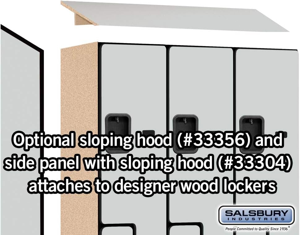 Salsbury Industries 2-Tier S-Style Designer Wood Locker with Three Wide Storage Units, 6-Feet High by 18-Inch Deep, Mahogany