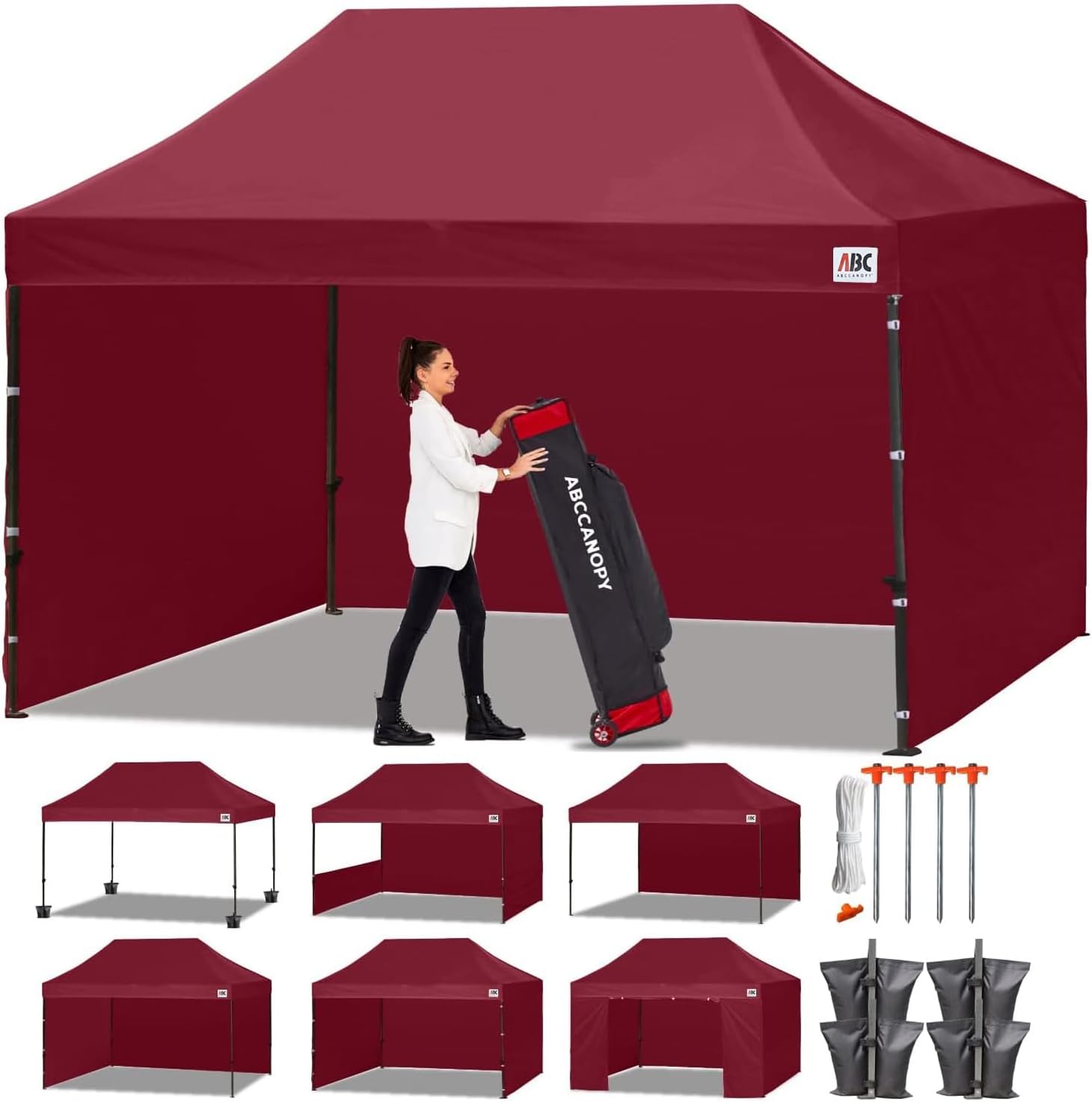 ABCCANOPY Heavy Duty Easy Pop up Canopy Tent with Sidewalls 10x20, Turquoise