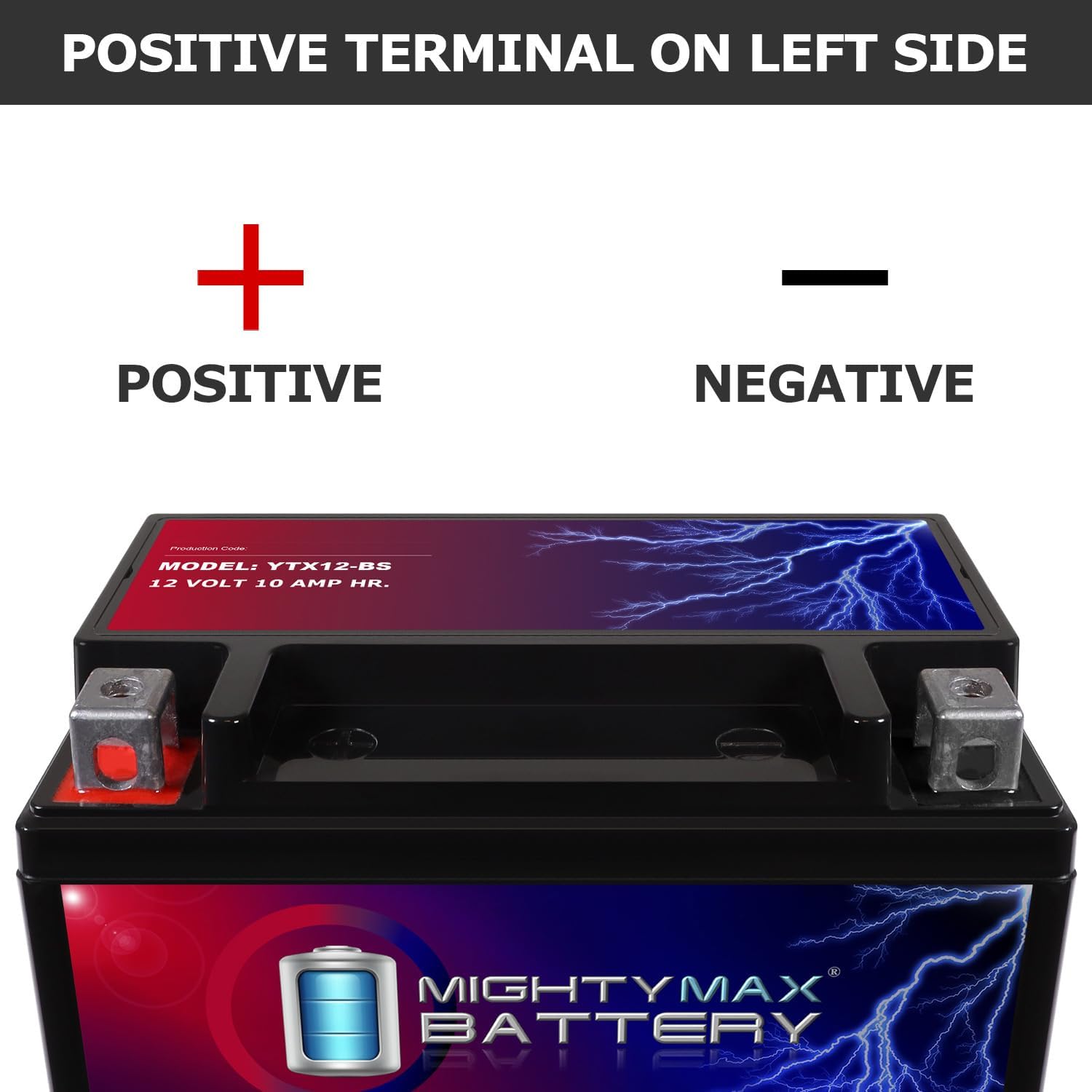 Mighty Max Battery YTX14-BS - 12 Volt 12 AH, 200 CCA, Rechargeable Maintenance Free SLA AGM Motorcycle Battery