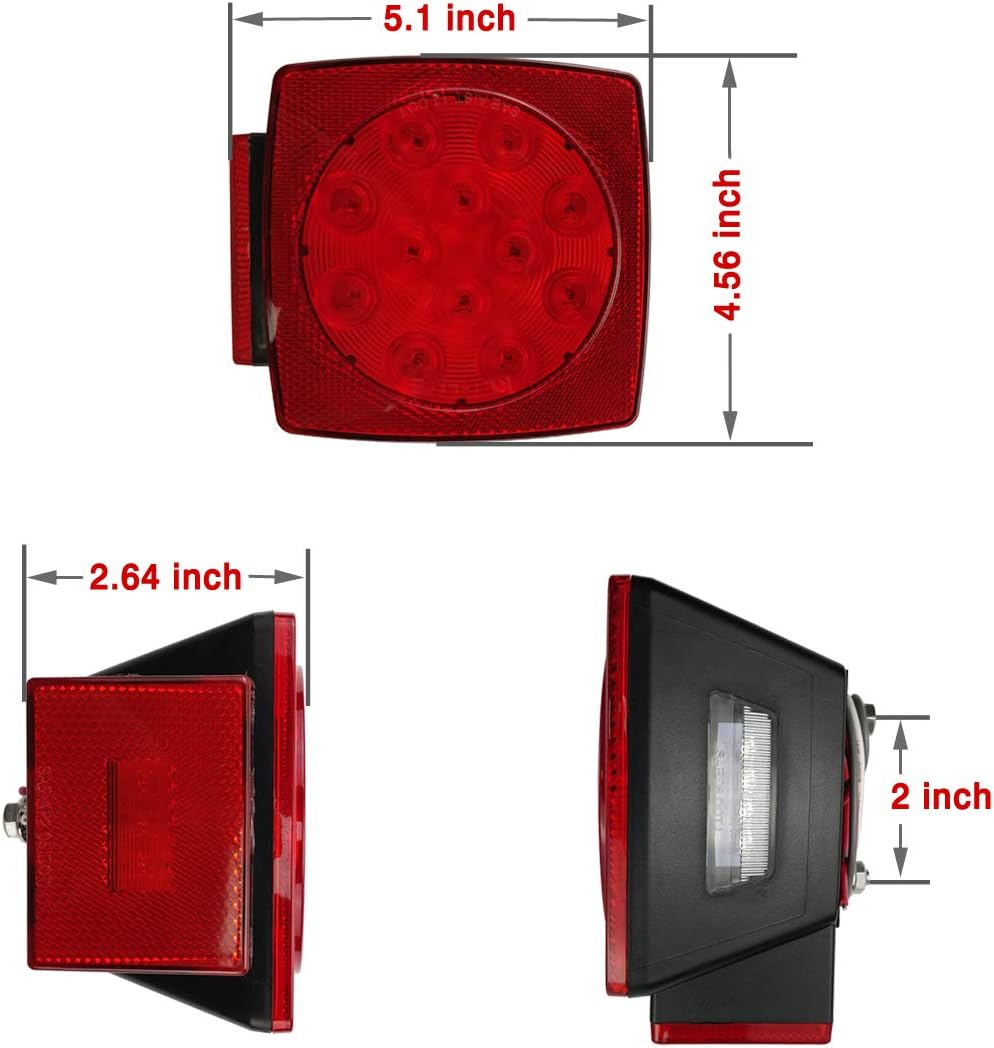 iBrightstar IP68 Waterproof Square Trailer Lights kit