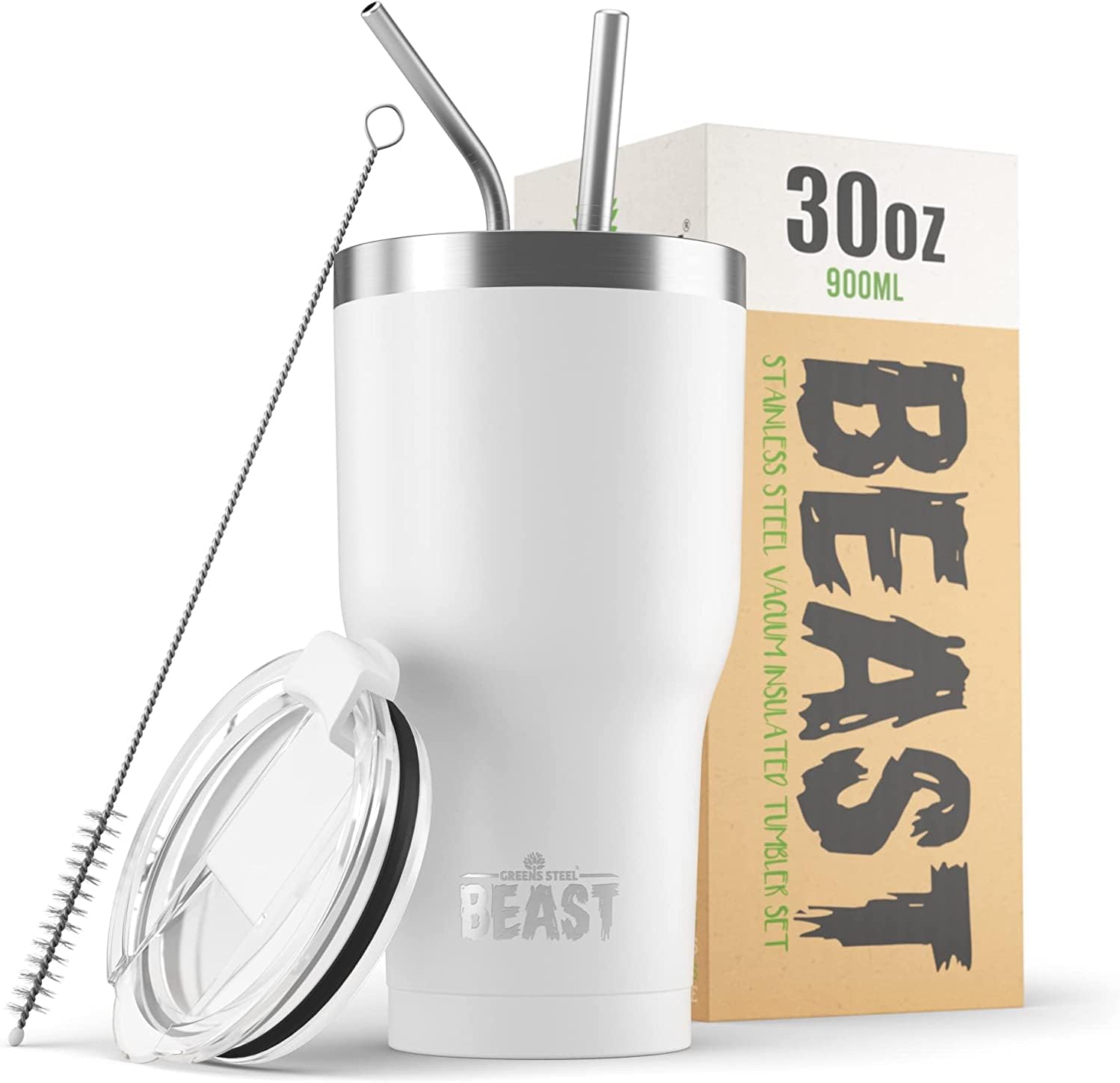 Beast 30 oz Tumbler Stainless Steel Vacuum Insulated Coffee Ice Cup Double Wall Travel Flask (Cupcake Pink)