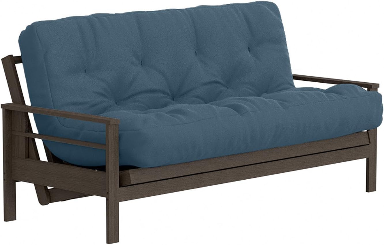 Royal Sleep Products by The Futon Factory 12 inch Foam Futon Mattress - Solid Black Fabric - Full Size - CertiPUR Certified Foams - Made in USA - (Frame not Included)
