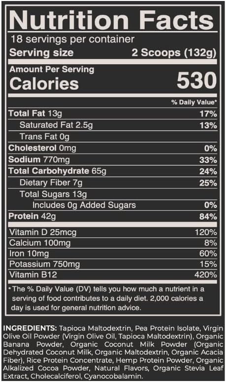 Gorilla Gulps – Mocha Vegan Mass Gainer – 5 lb Natural High Calorie Protein Powder – GMO, Gluten, Dairy