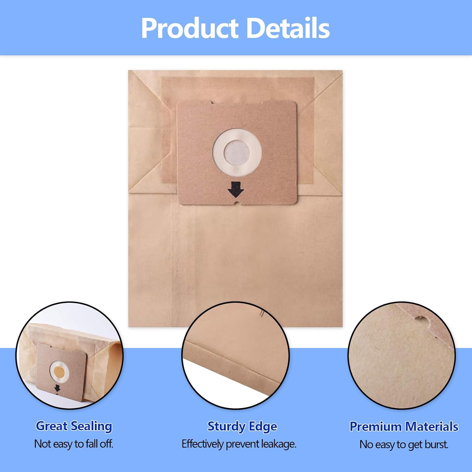 20 Pack Replacement Dust Bag for Zing Canister Vacuum Series #2138425, Bags for Model 4122, 2154, 2154A, 1668, 1668W