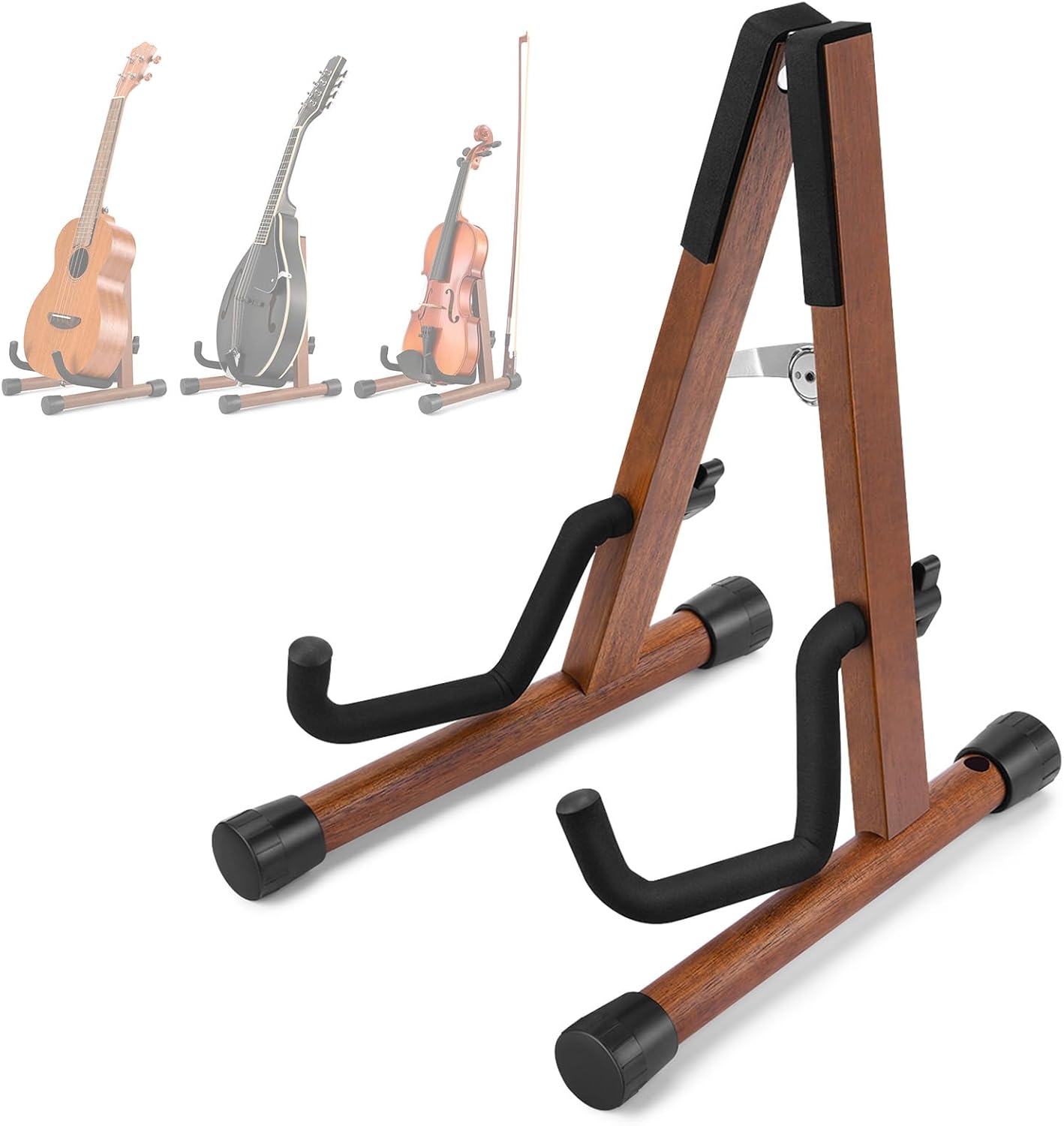Donner Wood Ukulele Stand Mini Guitar Stand for Violin, Hush Guitar, Mandolin, Banjo, Folding Floor Stand A-Frame Holder for Small Musical Instruments