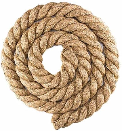 Twisted Manila Hemp Rope (1 Inch x 25 Feet)