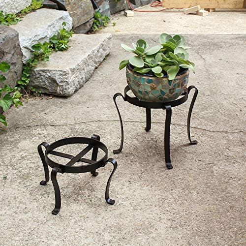 Achla Designs Patio Flower Pot Plant Stand, 18-in H Black