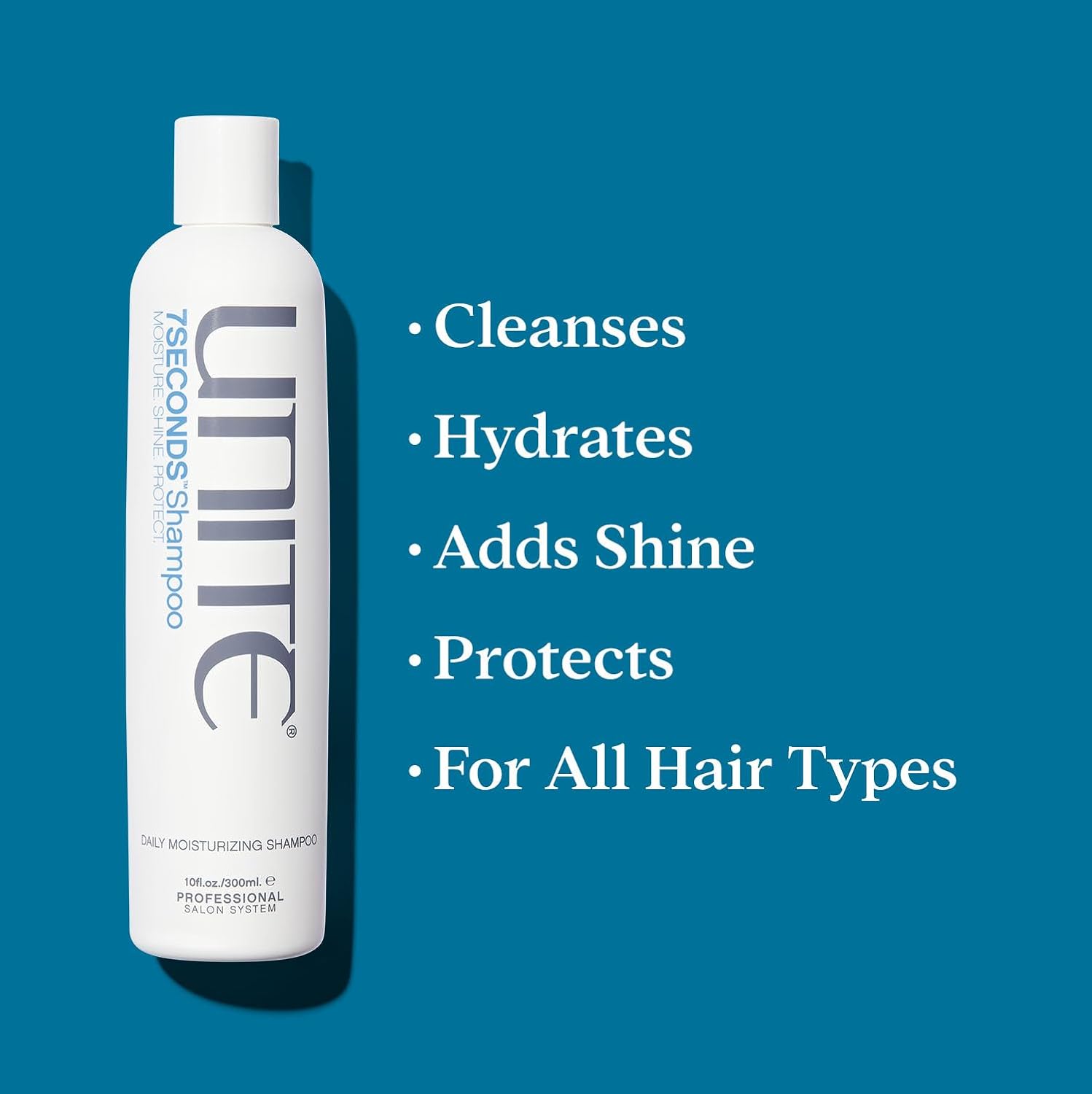 UNITE Hair 7SECONDS Moisturizing Shampoo, 10 fl oz | Daily Color-Safe Shampoo for Dry Hair, Shine & Healthy-Looking Hair