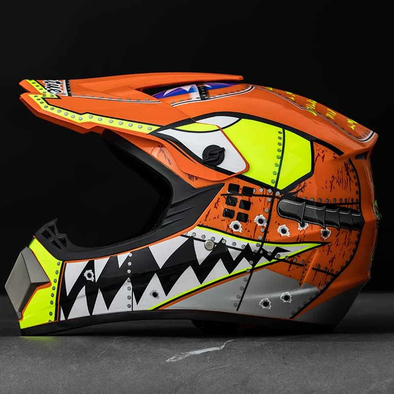 Motocross Offroad Helmet Dirt Bike Street Helmet Motorcycle Helmets ATV BMX MX Helmet with Gloves Goggles Mask for Unisex Youth Kids DOT / FMVSS 218