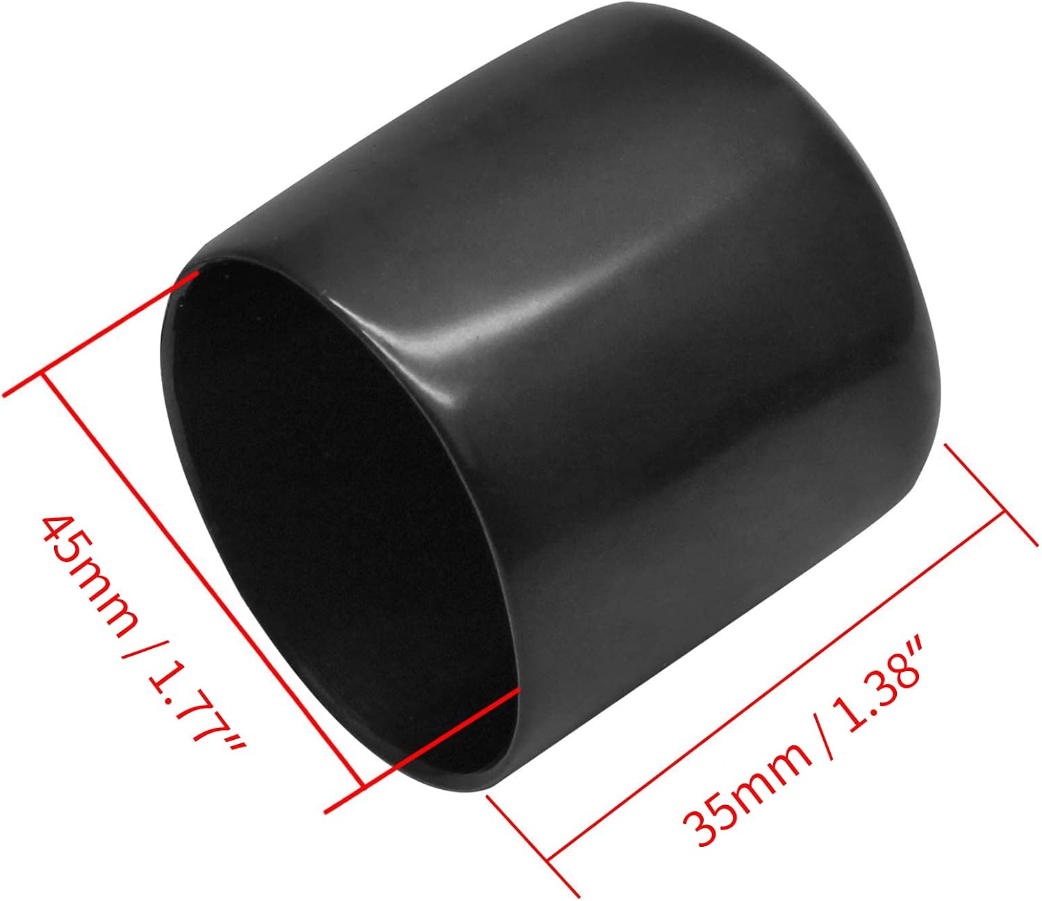 Bonsicoky 12Pcs Round Rubber End Caps 5/8" (16mm) ID, Black