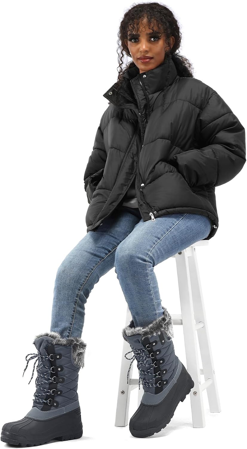 mysoft Women's Snow Boots Waterproof Mid-Calf Winter Boots