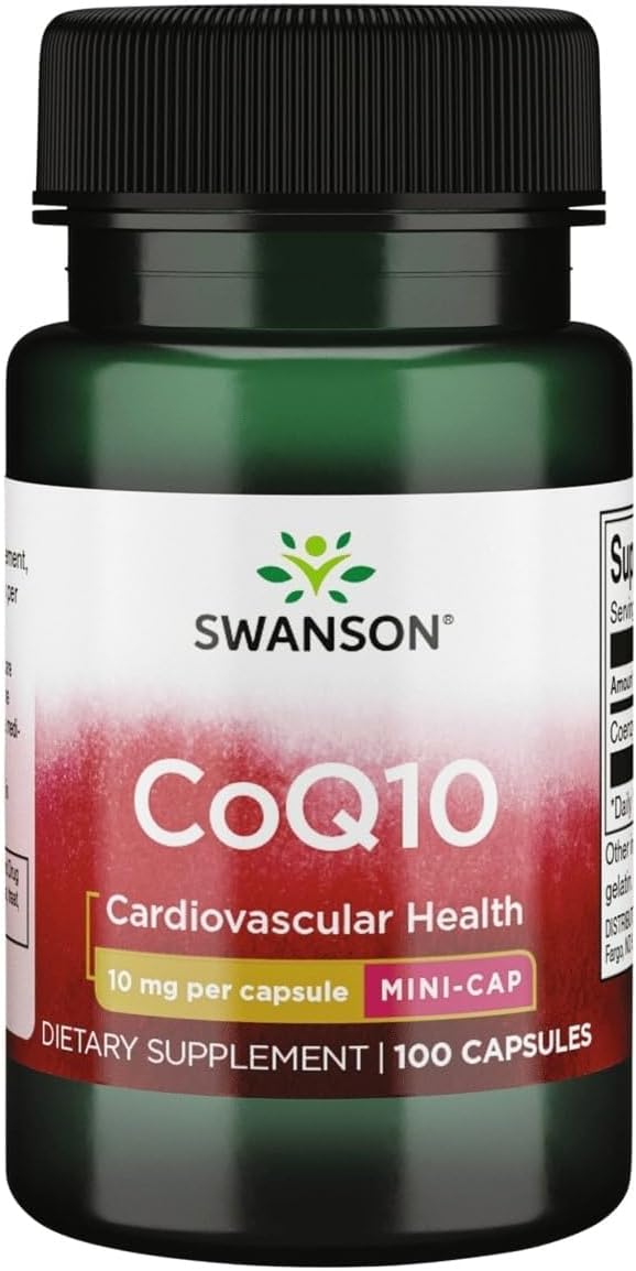 Swanson CoQ10 Mini Cap Cardiovascular 10 mg, 100 Capsules | Daily Cardiovascular and Antioxidant Support