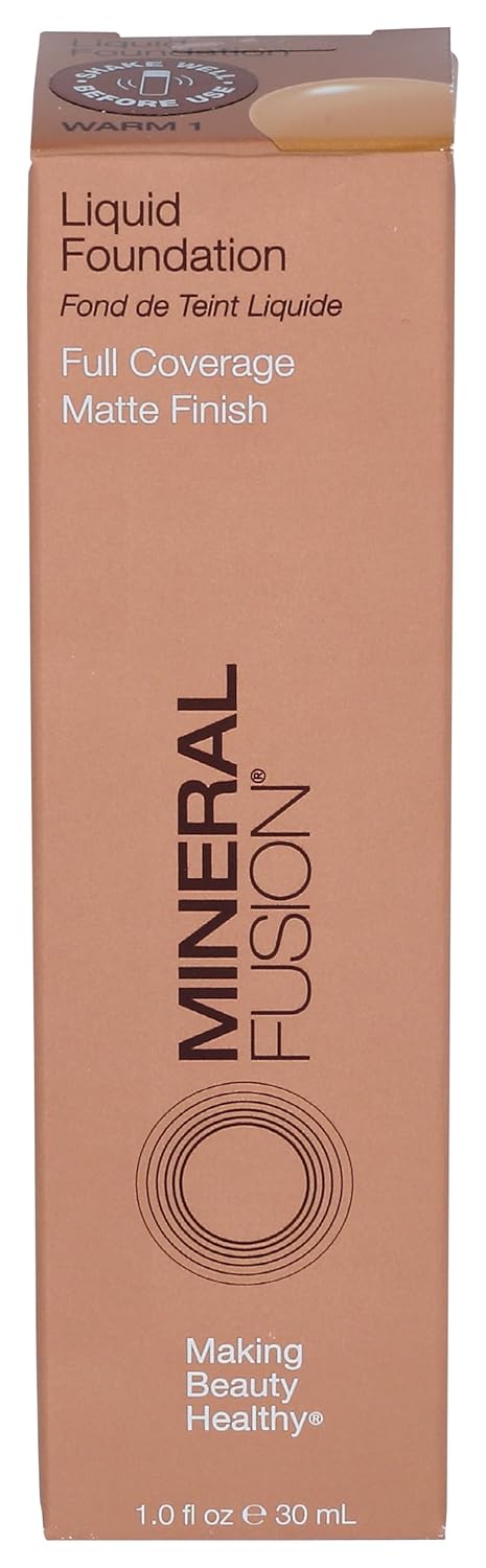 Mineral Fusion Full Coverage Liquid Foundation (Cool 1, Fair), 1 Fl Oz