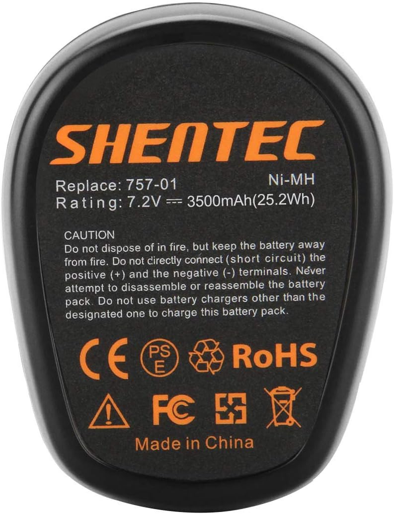 Shentec 2-Pack 3.5Ah 7.2V Battery Compatible with Dremel 757-01