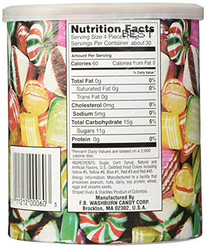 Washburns Old Fashioned Hard Candies 16 oz Canisters (2 pack)