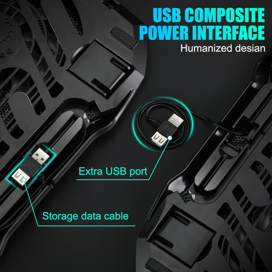 LIANGSTAR Laptop Cooling Pad, Gaming Laptop Cooler with 2 Quiet Big Fans, RGB 7 Color Light Change, Portable USB Laptop Stand 11 to 15.6 Inch