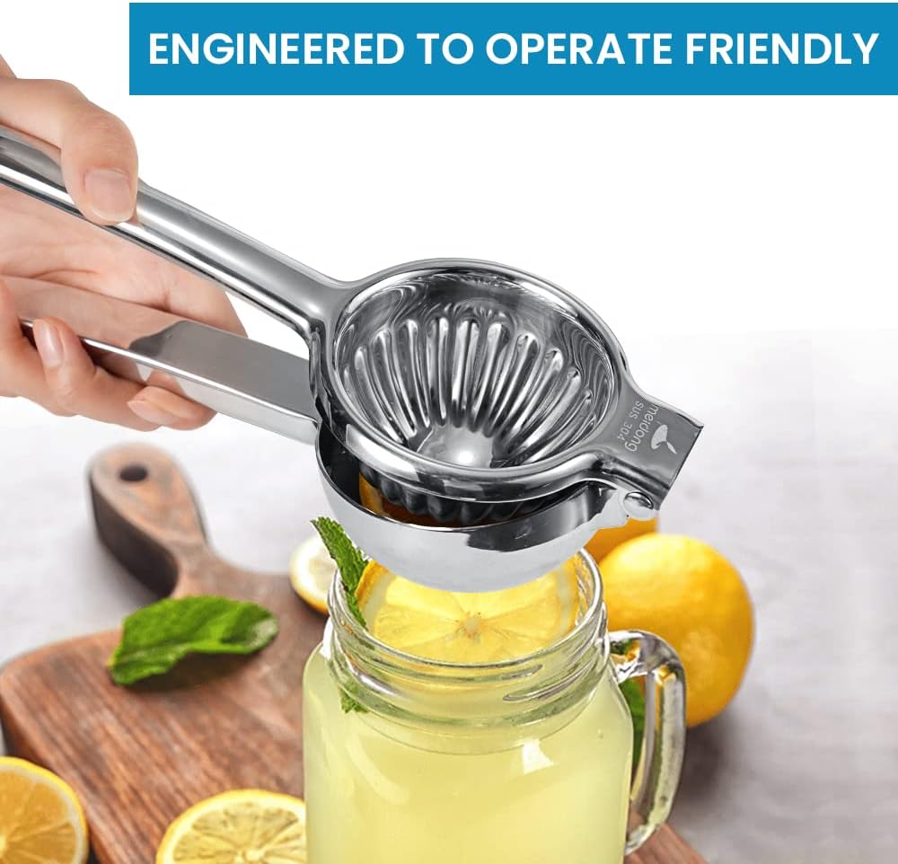 Upgraded Lemon Squeezer Meidong Super Stainless Steel 304 Hand Press Juicer Manual Citrus for Juicing Lemon ＆ Limes, Vegetables