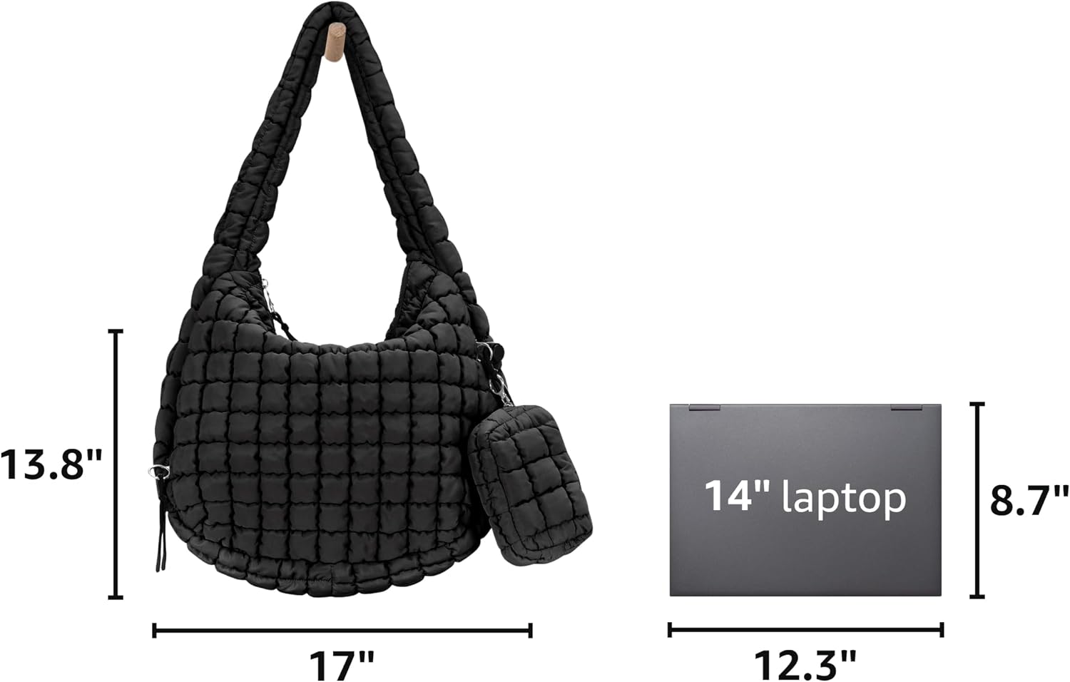 Puffer Tote Bag for Women Large Quilted Puffy Lightweight Carryall Crossbody Tote Bag for Women
