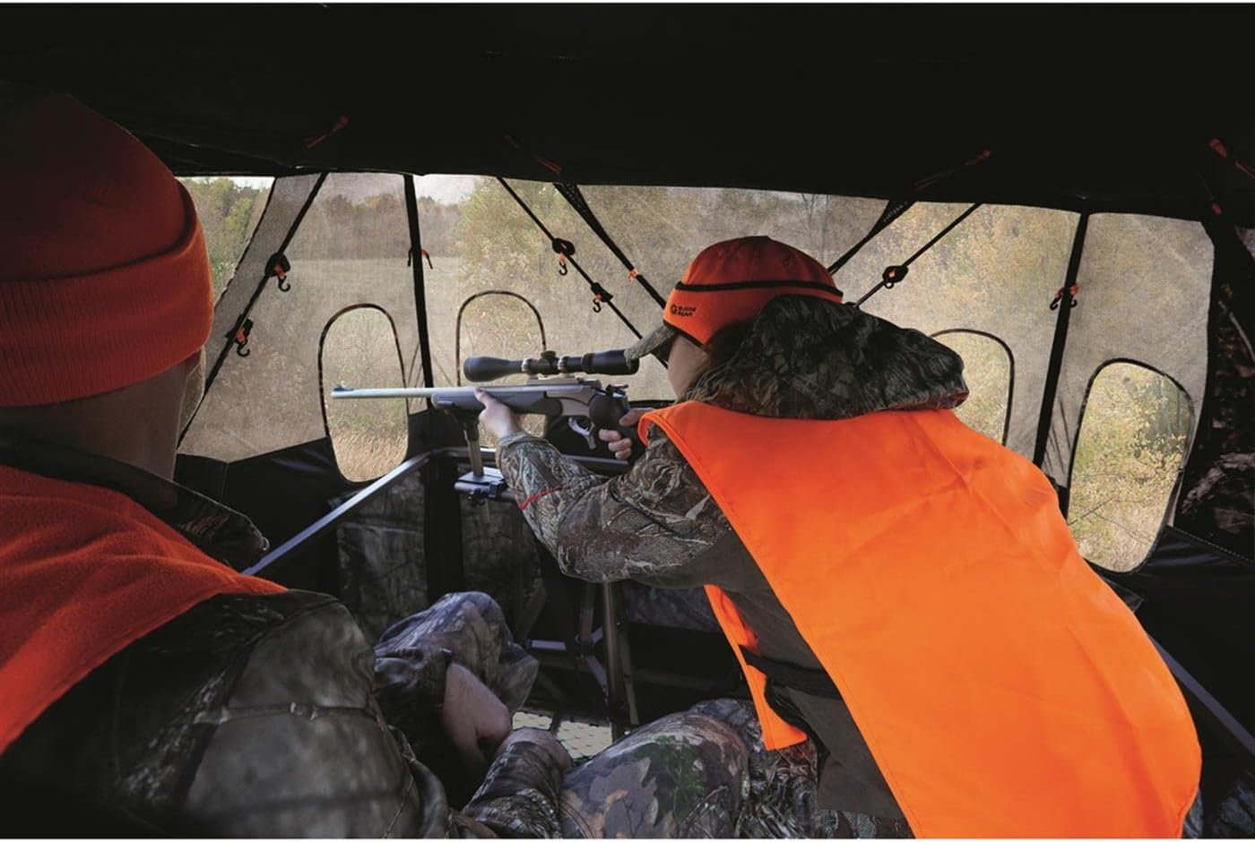 Guide Gear 6 Foot Tripod Hunting Tower Blind, 2-Man Stand Elevated, Hunting Gear Equipment Accessories, 4 by 4