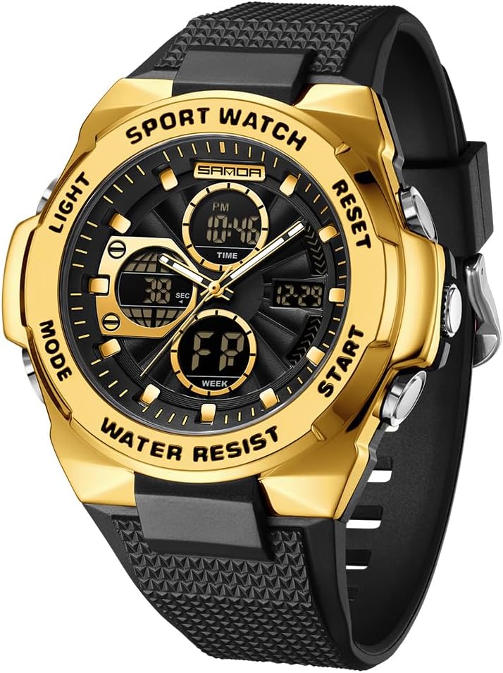 FANMIS Men's Digital Sport Watch Military LED Alarm Waterproof Quartz Watch | Tactical Outdoor Sport Watch Multi Function Led Display Alarm Stopwatch Date Quartz Rugged Style Daily Water Resistance