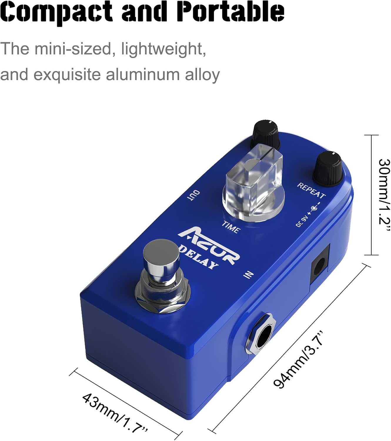 AZOR 5 Band Bass EQ Pedal, Aluminium Alloy True Bypass Equalizer Effect Pedal, Compact Mini Tone Control Pedal for Electric Bass Guitar