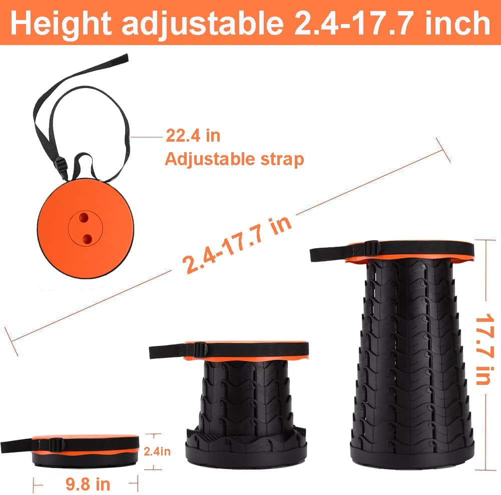 Fishboy Collapsible Stool for Adults, Portable Folding Camping Seat, 400lbs