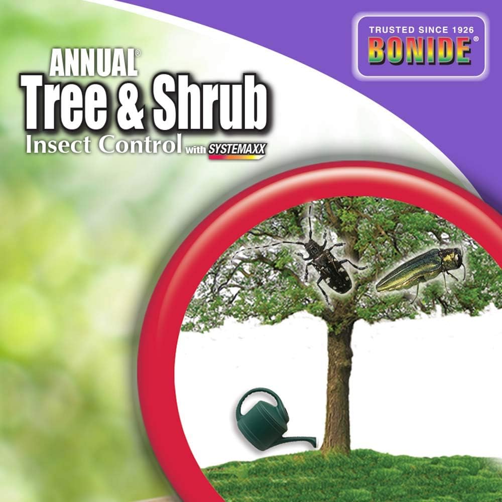 Bonide Annual Tree & Shrub Insect Control with Systemaxx | 32 oz Concentrate, Year Long Protection, Bug Killer